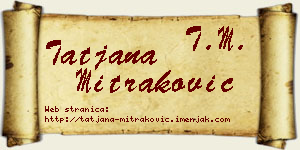 Tatjana Mitraković vizit kartica